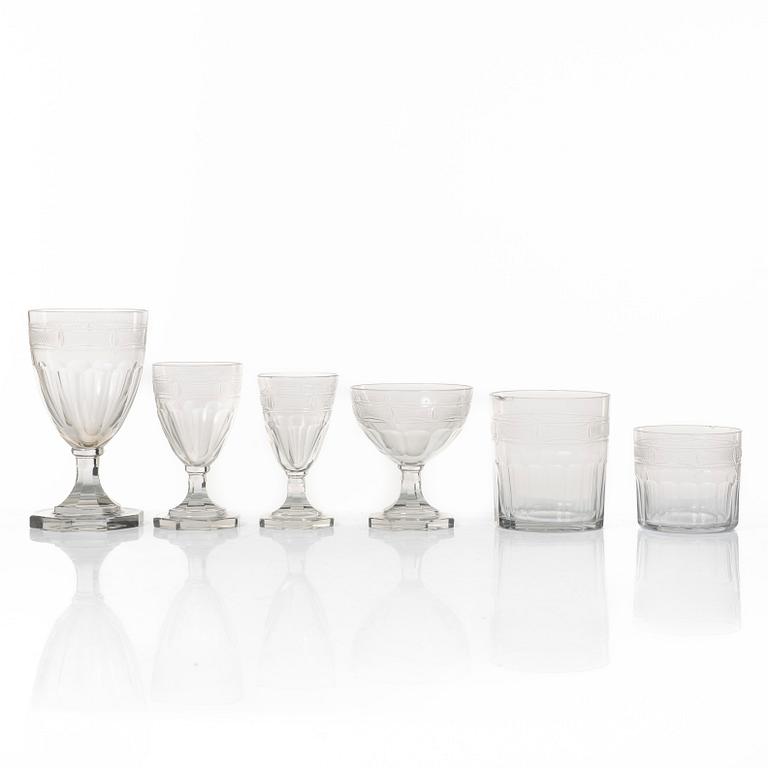 Gerda Strömberg, an 115-piece 'Hörningsholm' glass service, Strömbergshyttan, Sweden.