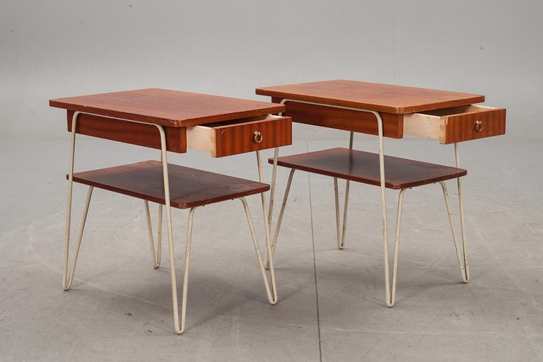 SÄNGBORD, ETT PAR 1950-TAL.