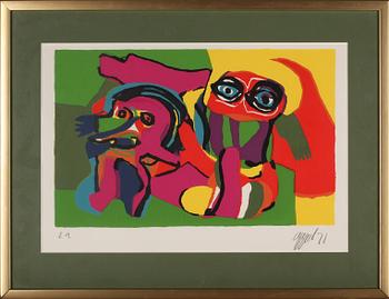 Karel Appel · KAREL APPEL, färglitografi, signerad och numrerad E.A.