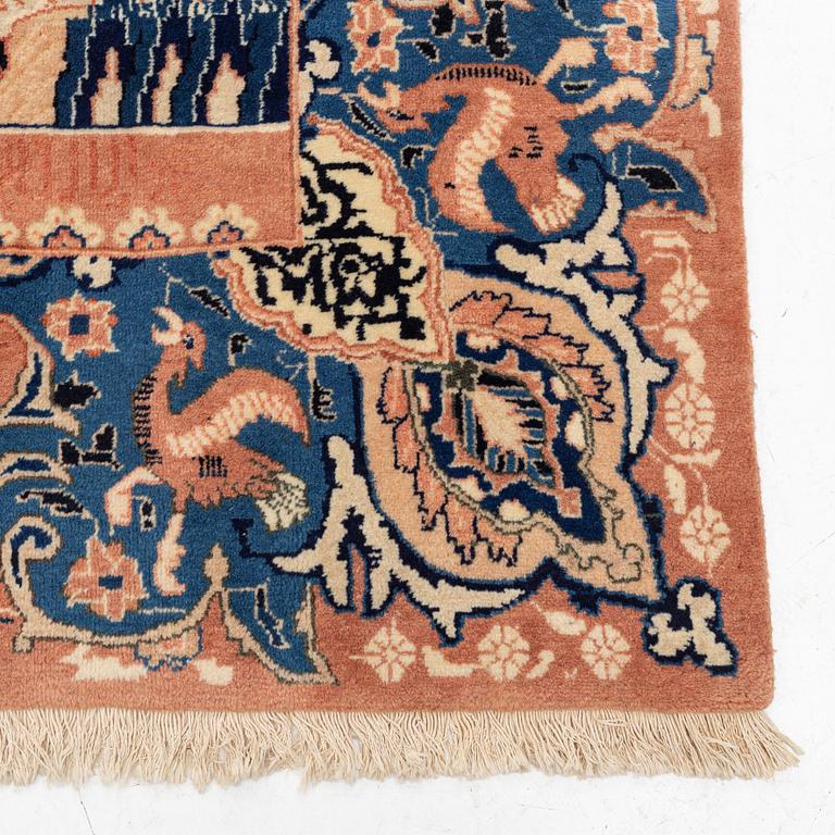 A figural Kashmar carpet, c. 375 x 295 cm.