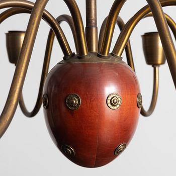 Hans Bergström, taklampa, ateljé Lyktan, Åhus, 1940-50-tal.