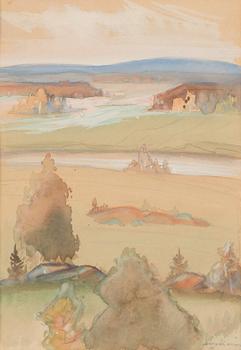Aarno Karimo, gouache, signed.