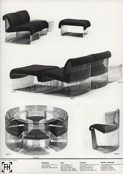 Verner Panton, a "Pantonova" dining table with 6 chairs,
Fritz Hansen, Denmark, ca 1971.