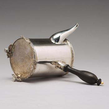 Johan Schvart, kaffekanna/cylinderkanna, silver, Karlskrona 1791. Gustaviansk.