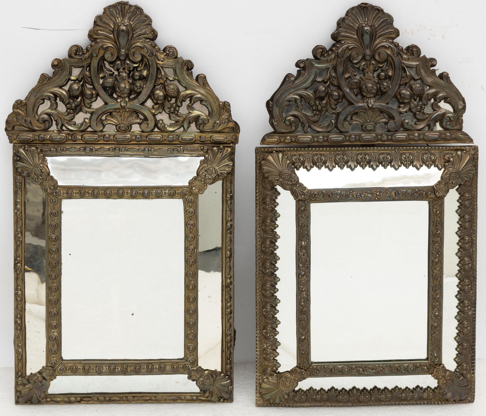 A pair of Baroque style mirrors, circa 1900.