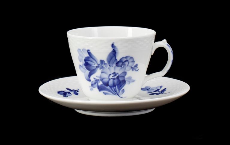 SERVIS, 11 delar, porslin, "Blå blomst", Royal Copenhagen. 1900-talets mitt.
