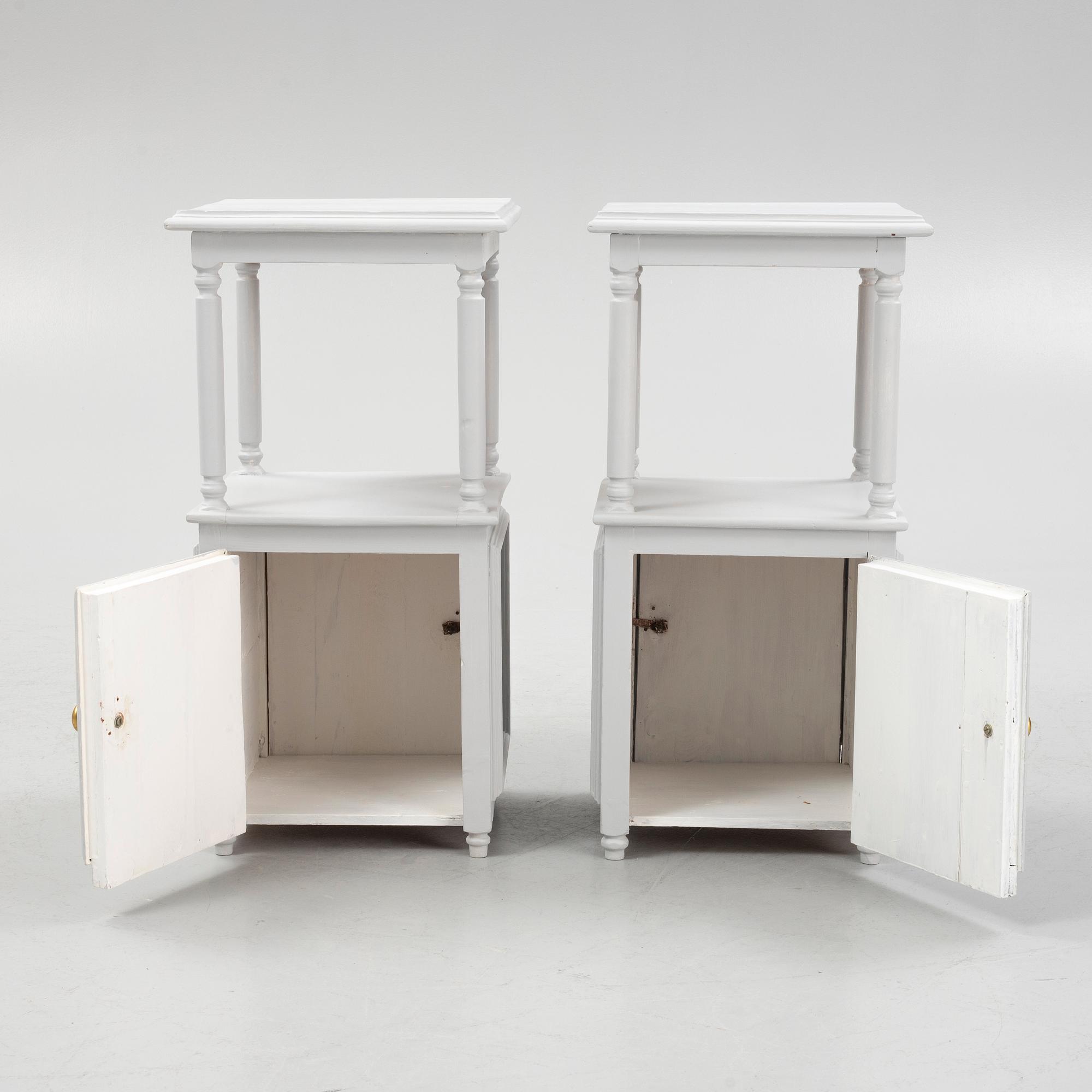 A pair of bedside tables, early 20th century.