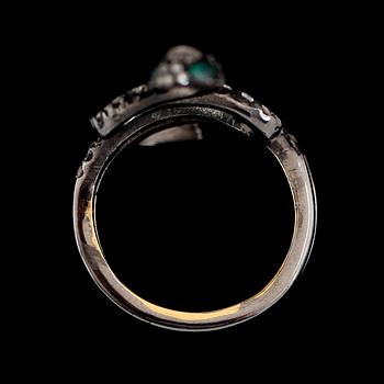 RING, 18K svärtat /rhodinerat guld, diamanter tot ca 1.37 ct.