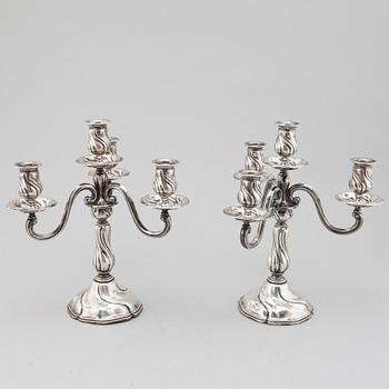 A PAIR OF SILVER CANDELABRA, first half of the 20th century.