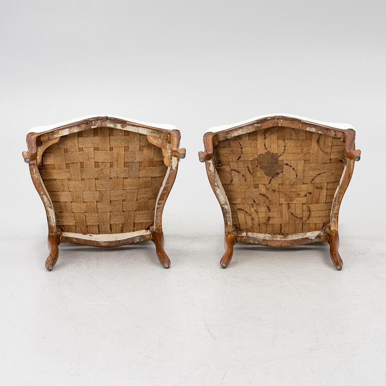 Armchairs, a pair, Rococo, 18th century.