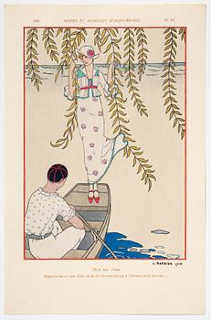 George Barbier, mapp med originalteckning och planscher, "Modes et Manières d'Aujourd'Hui (3e Année)", Frankrike, 1914.