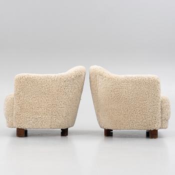 Fåtöljer, ett par, "Continent", modell 217, Asko, Finland, 1930/40-tal.