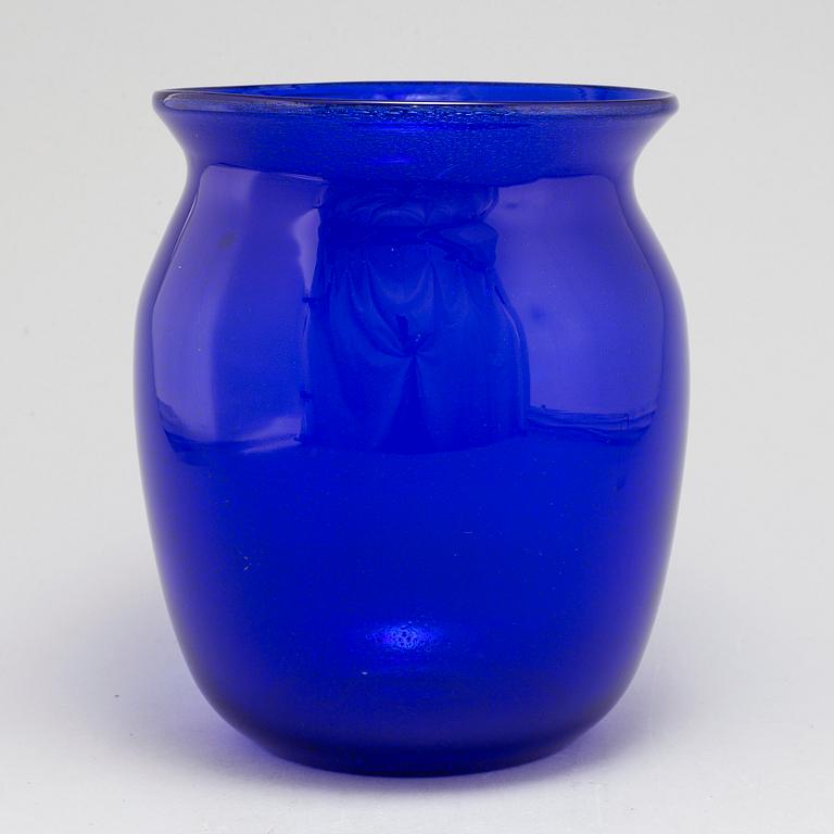 ERIK HÖGLUND, a blue glass vase from Boda.