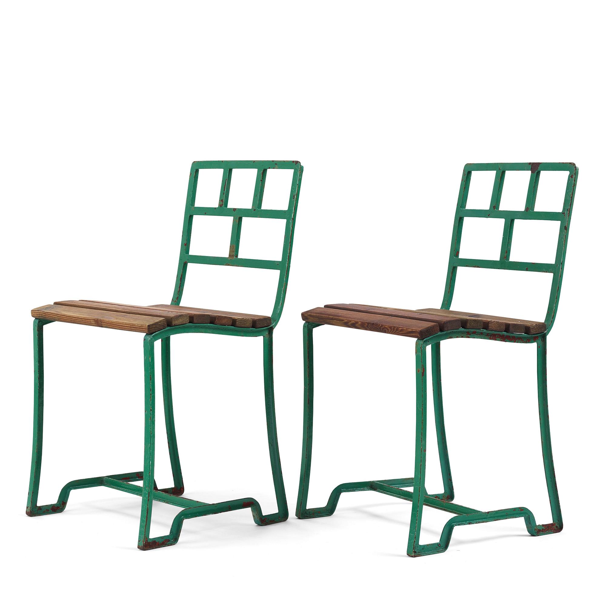 Carl Hörvik, a pair of garden chairs,  Sweden ca 1927-1929.
