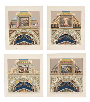 796. Giovanni Ottaviani, Four scenes from cloister vaults in the Raphael Loggias in the Vatican.