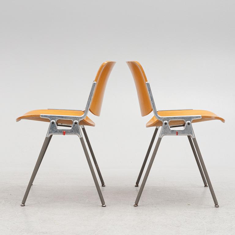 Giancarlo Piretti, four chairs, Castelli, Italy.