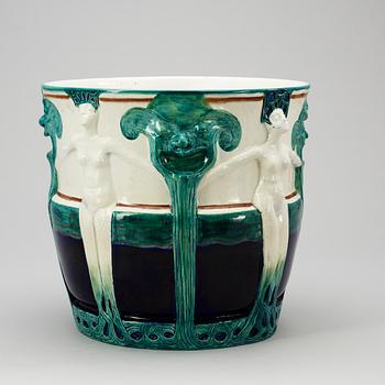 An Alf Wallander Art Nouveau creamware urn, Rörstrand.