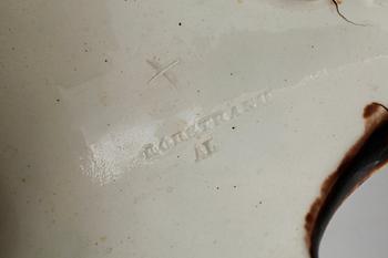 KANDELABRAR, ett par, majolika, Rörstrand, 1800-talets slut.