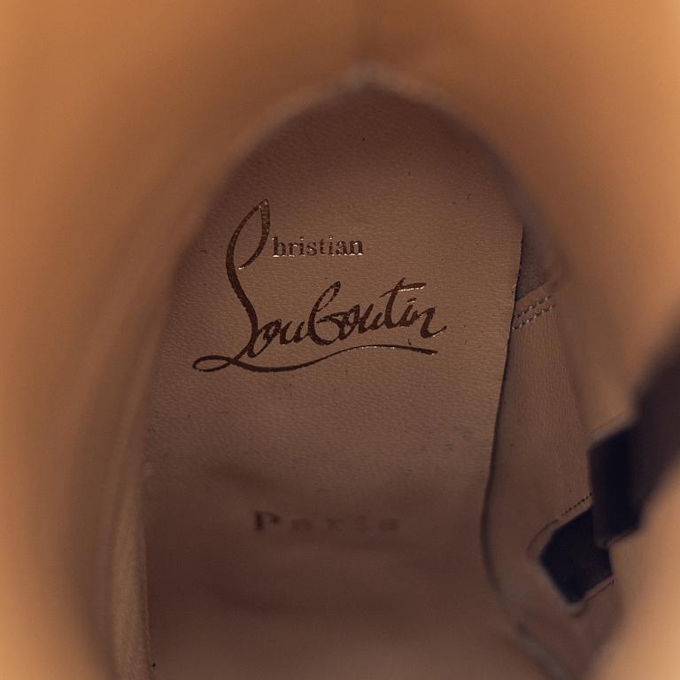 Christian Louboutin, a pair of black suede stiletto boots, size 36 1/2.