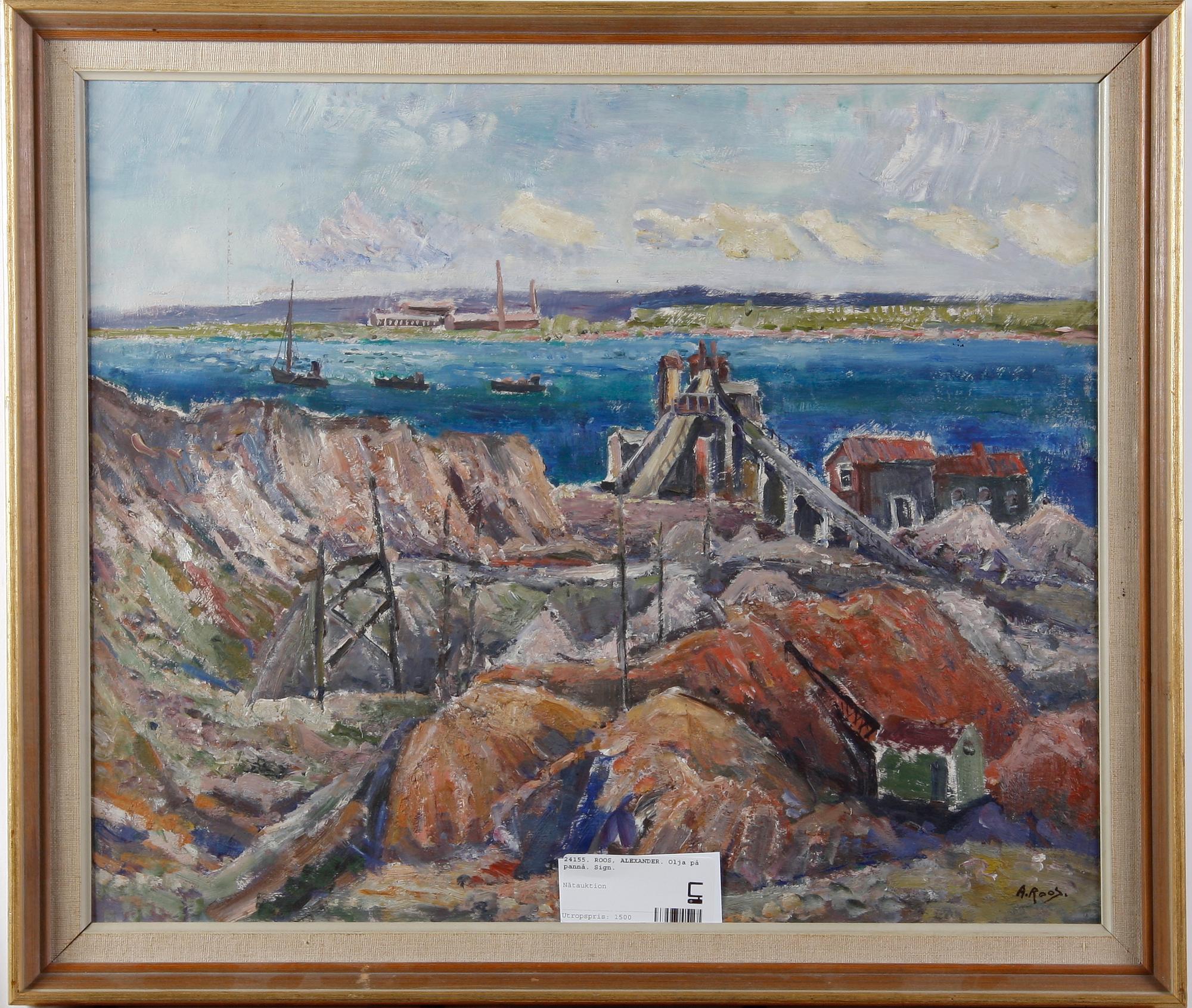 ROOS, ALEXANDER. Olja på pannå. Sign.