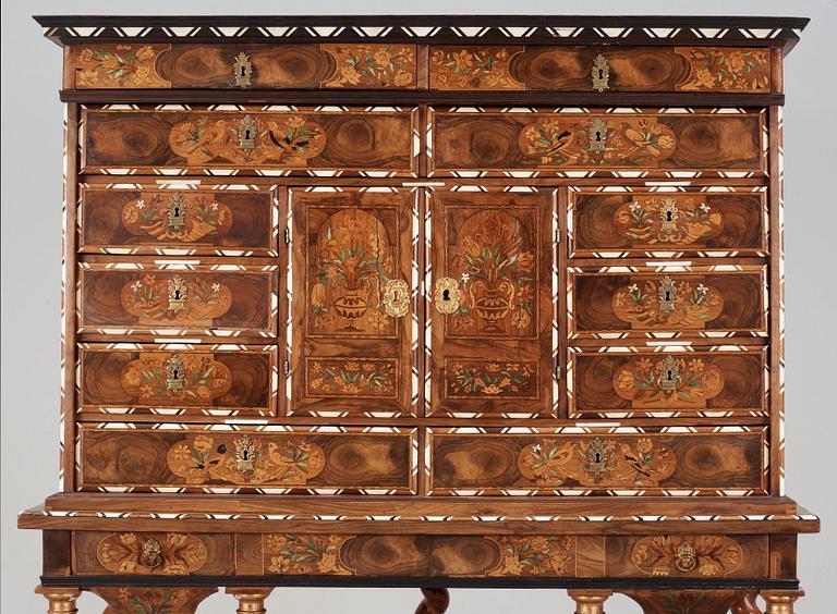 A Baroque second half 17th century cabinet on stand.