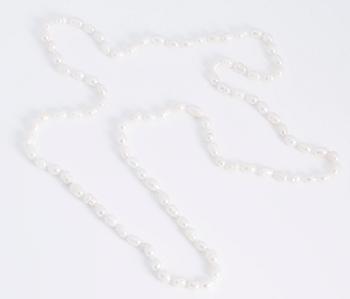 A cultured freshwater pearl necklace.