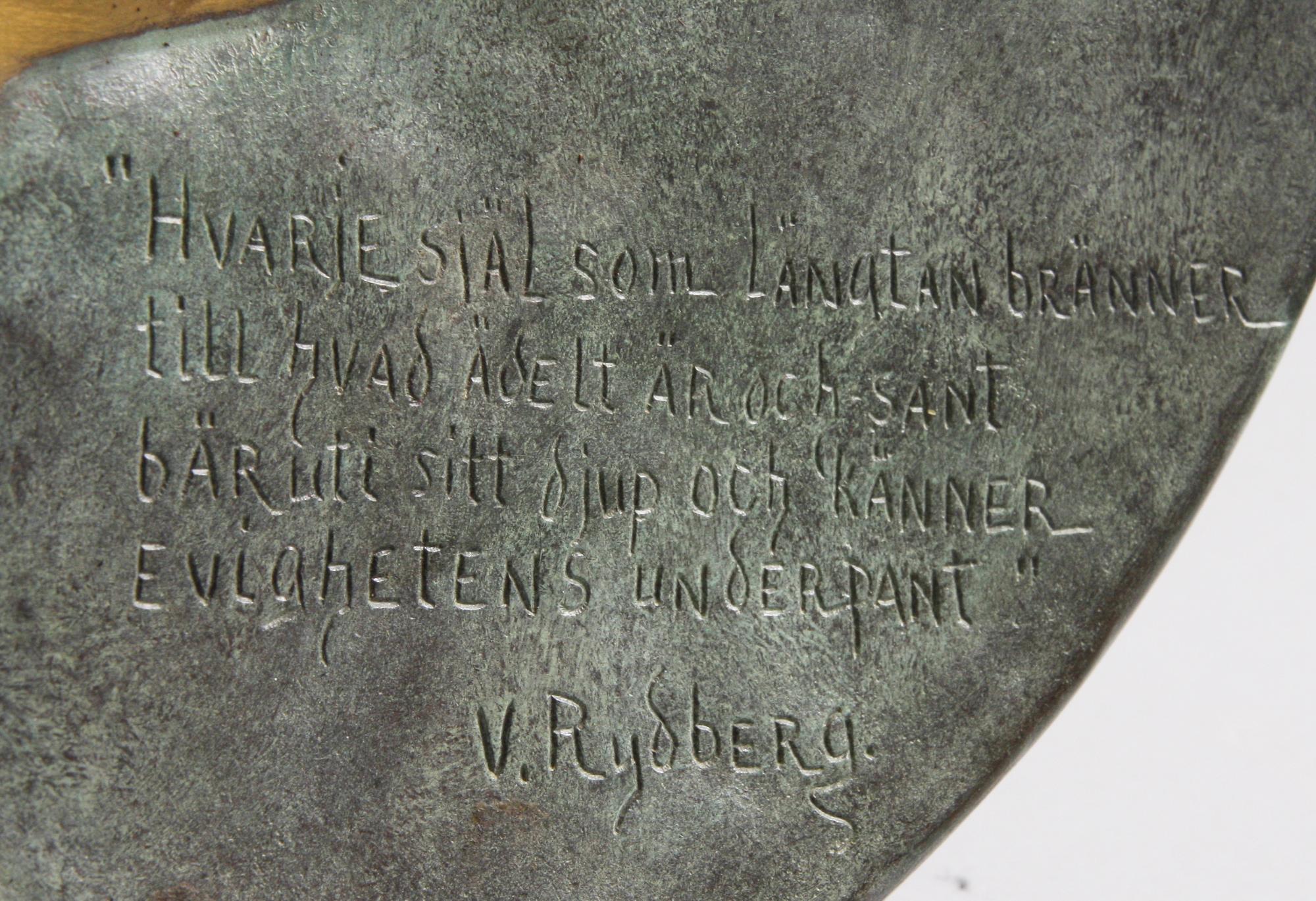 GERDA SPRINCHORN, relief, brons, sign.