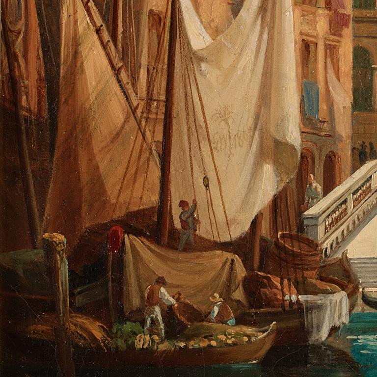 Gustaf Wilhelm Palm, "Vue af Ponte di Rialto i Venedig".