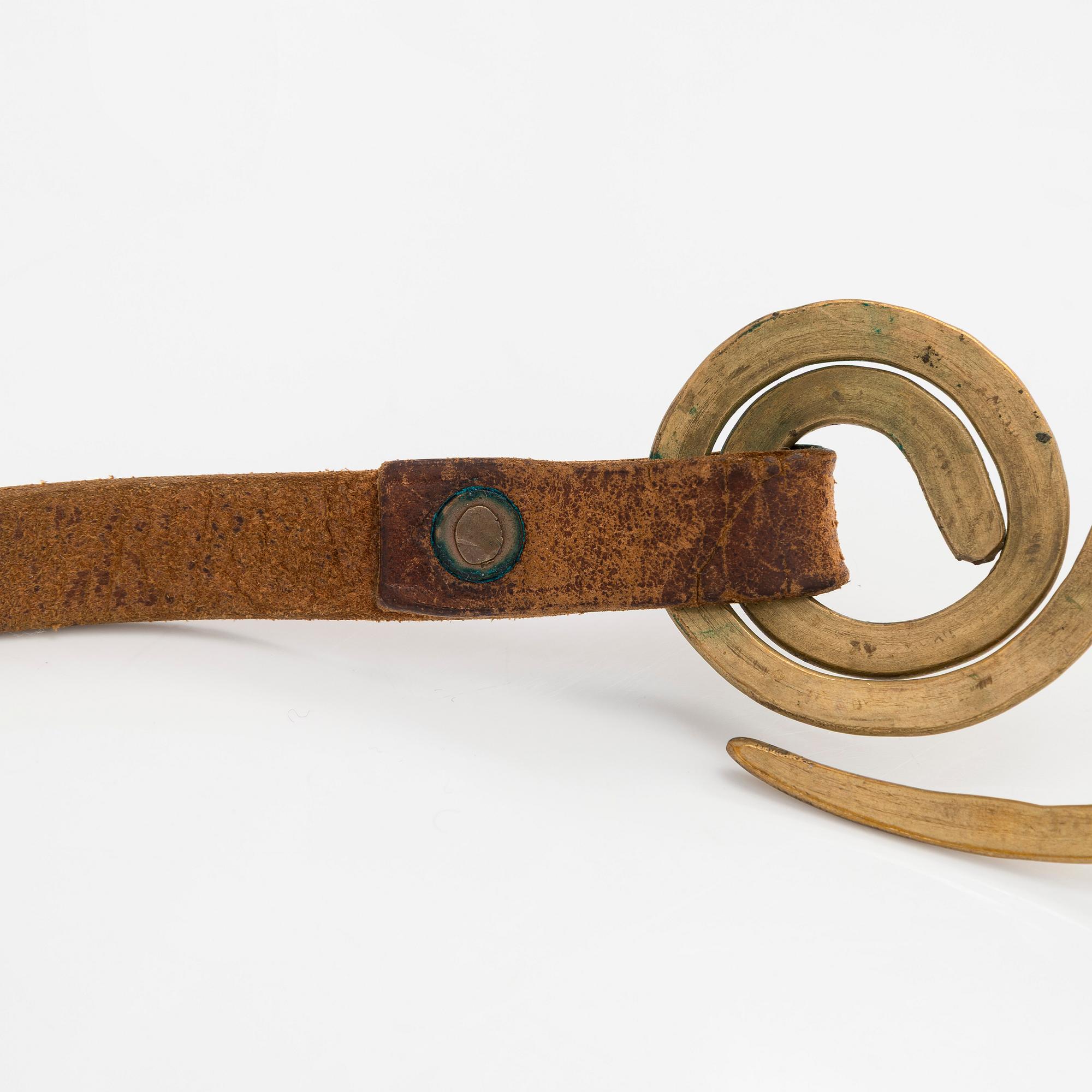 Alexander Calder, belt buckle with leather strap 1938.