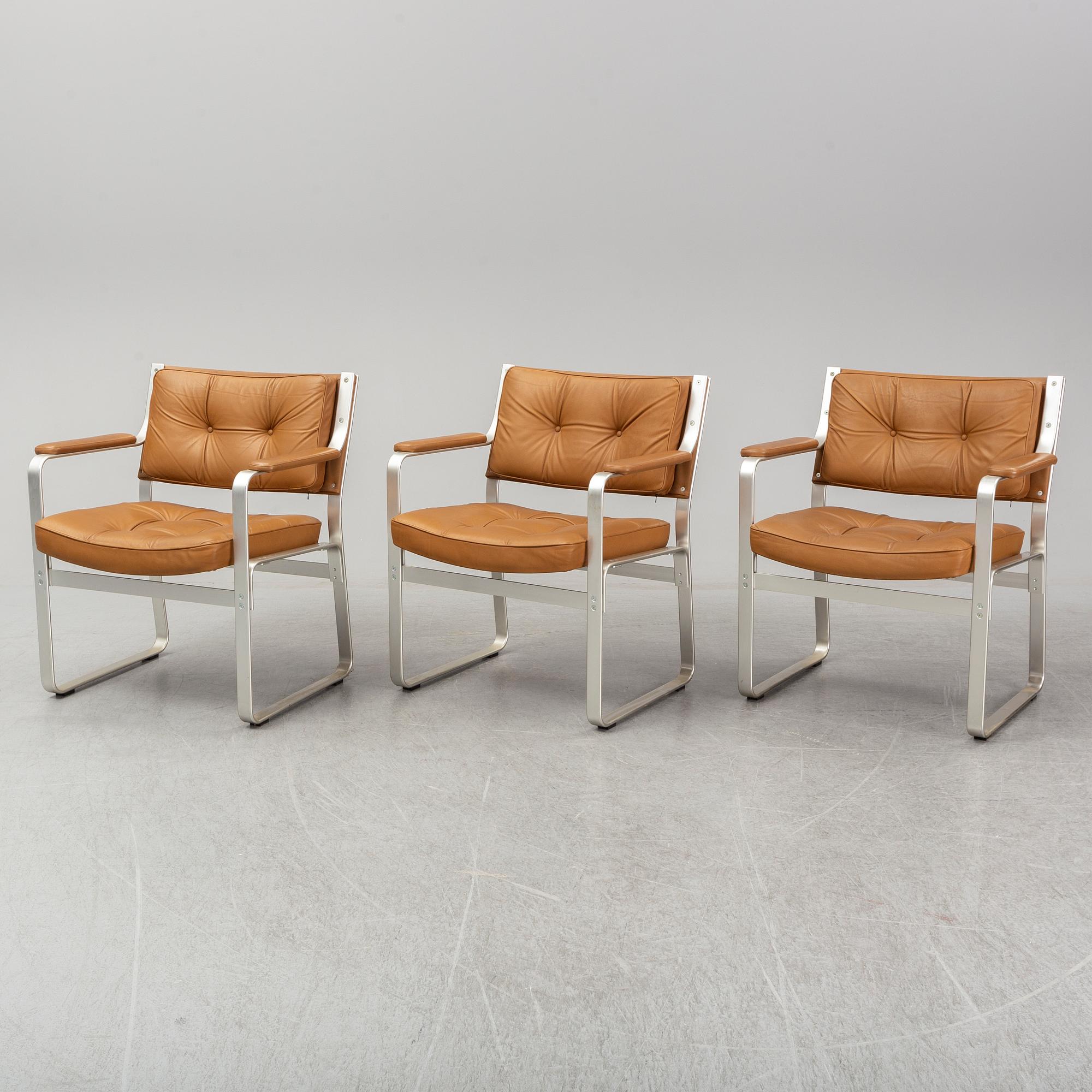 KARL ERIK EKSELIUS, fåtöljer 3 st, "Mondo", JOC.