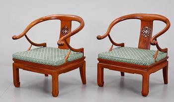 FÅTÖLJER, ett par, Hongkong, 1980-tal.