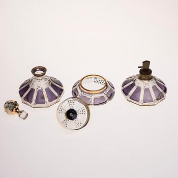 PARFYYMISETTI, lasia, 3 osaa, 1900-luvun alku.