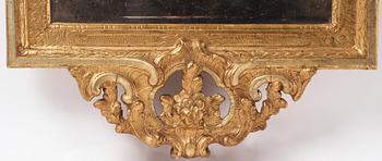 A giltwood rococo mirror by J. Åkerblad (master 1758-99).