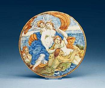 1317. An Italian faience plaque, probably Castelli 17/18th Century.