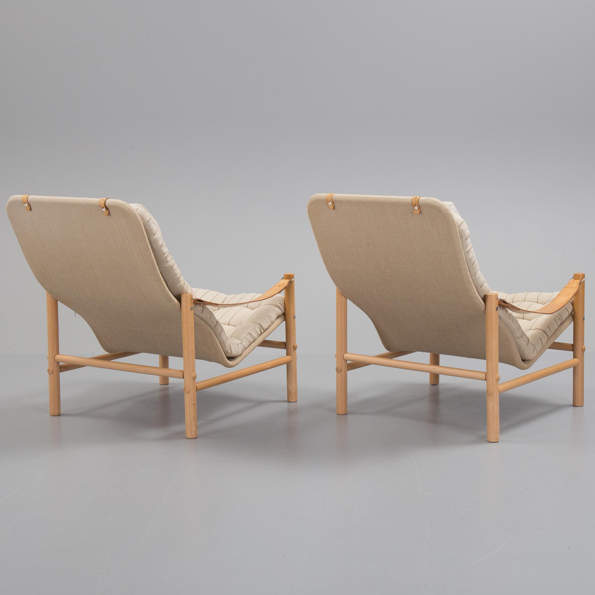 FÅTÖLJER, ett par,  "Junker", Bror Boije, Dux, 1900-talets slut.