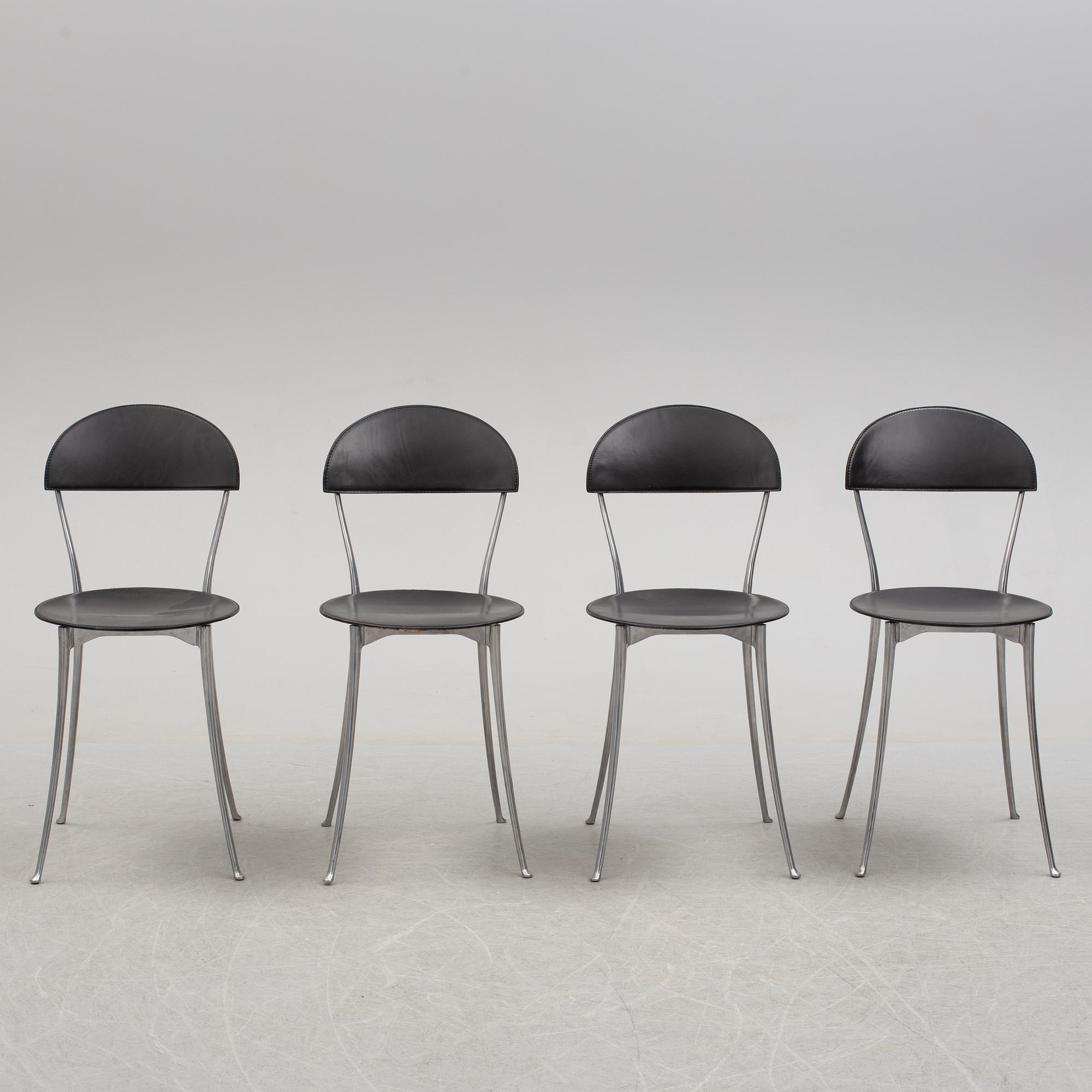 A set of four 'Tonietta' chairs by Enzo Mari, Zanotta, Italy, late 19th century.