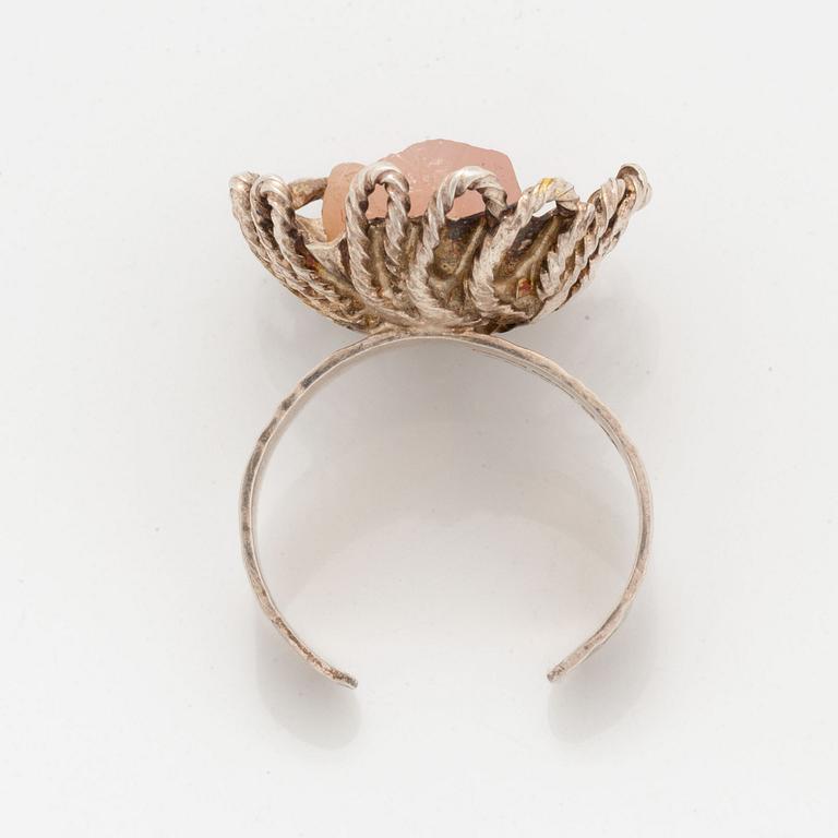 Rosa Taikon, sterling silver and rose-quartz ring.