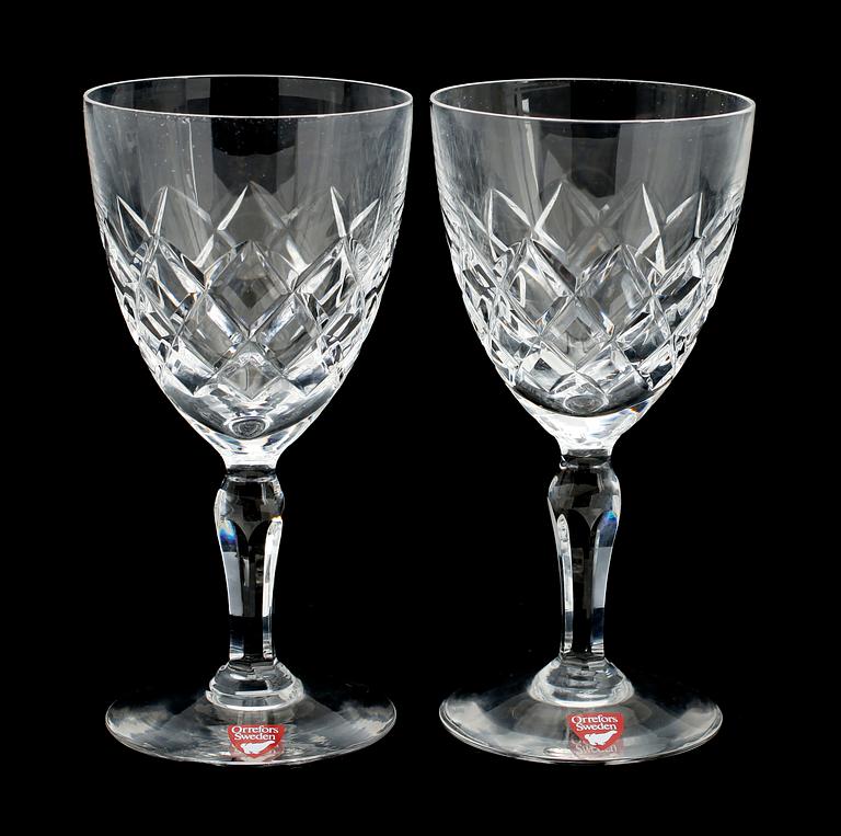 RÖDVINSGLAS, 12 st, "Karolina", Orrefors.