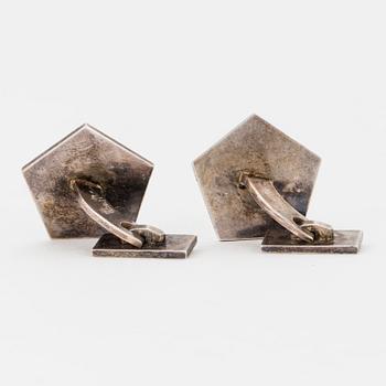 WIWEN NILSSON, a pair of sterling silver cufflinks from Lund, 1968.