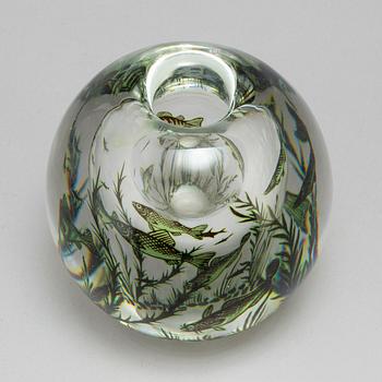 EDWARD HALD, a 'Fiskgraal' glass vase from Orrefors, signed.
