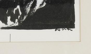 MARTIN LAMM. Tusch och täckvitt. Sign.