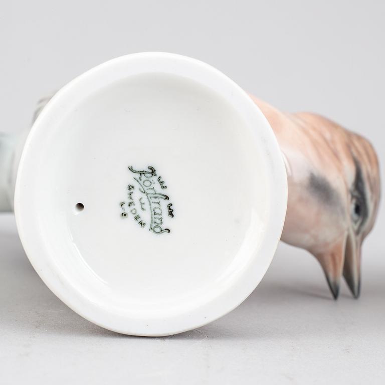 RÖRSTRAND, Gunnar Nylund and others, a set of four porcelain figurines of birds, Sweden.