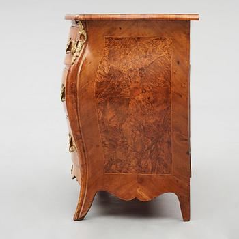 A burr-alder and gilt brass-mounted rococo commode by J. Sjölin (master 1767-85).