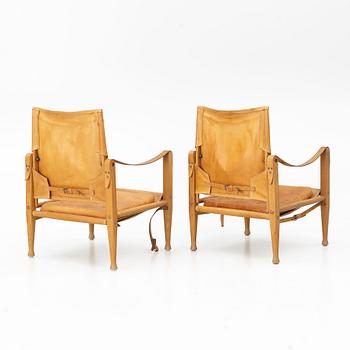 Kaare Klint, Armchairs, “Safari”, a pair, Rud. Rasmussens Snedkerier, Denmark, second half of the 20th century.