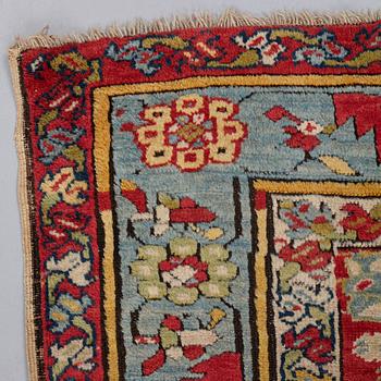 MATTO,  an antique Karabagh kelly, around 1870-1890, ca 330 x 157 cm (as well as one end has 1-3 cm flat weave).