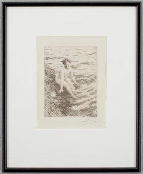 Anders Zorn · ANDERS ZORN, etsning, signerad, i plåten signerad och daterad 1911.