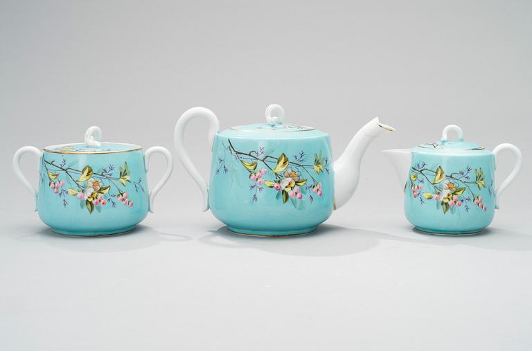 A KUZNETSOV PORCELAIN COFFEE SET, 11 PCS, Dulevo fabrik, 1864-1889 Russia.