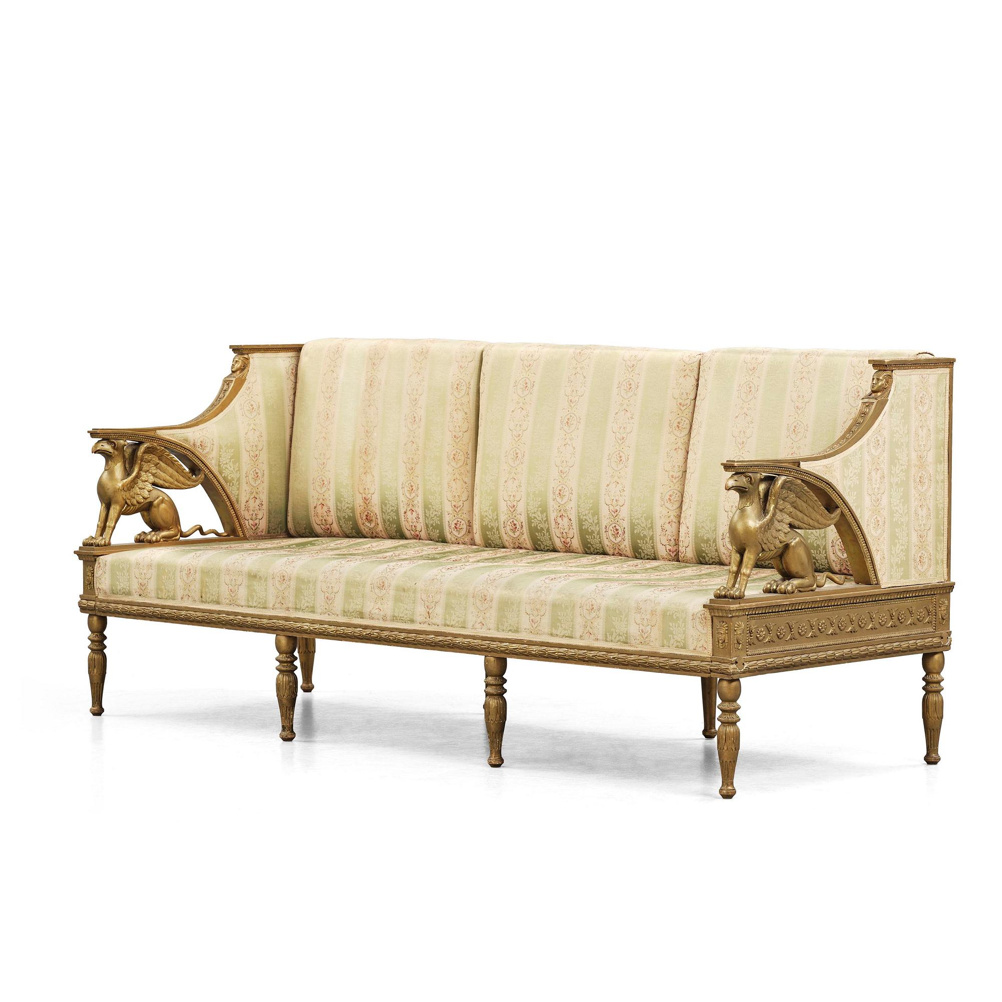 A late Gustavian sofa attributed to E. Ståhl (master in Stockholm 1794-1820).
