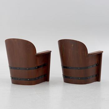 Åby Möbelfabrik, sports cabin furniture, armchairs, a pair, "Lövåsen", 1930s/40s.