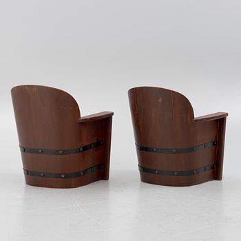 Åby Möbelfabrik, sports cabin furniture, armchairs, a pair, "Lövåsen", 1930s/40s.